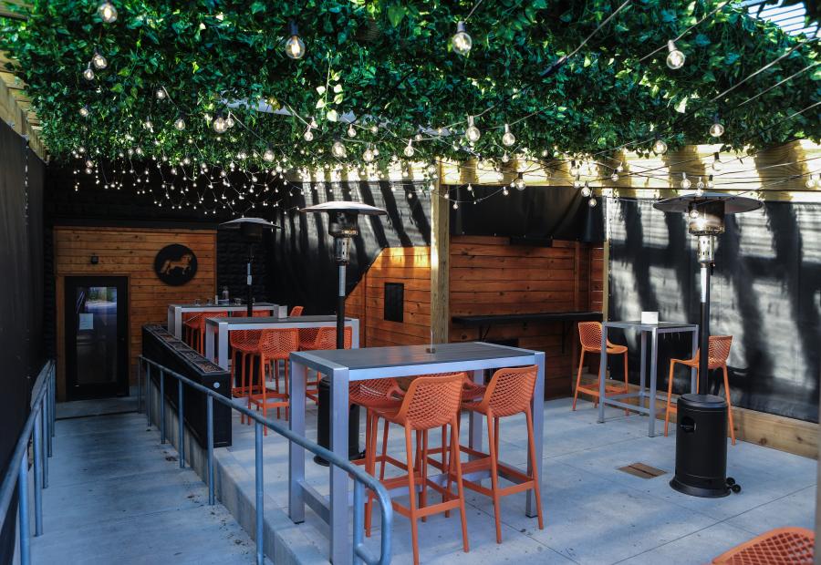 Dine outdoors at The Friesian Gastro Pub in the heart of Grand Rapids.